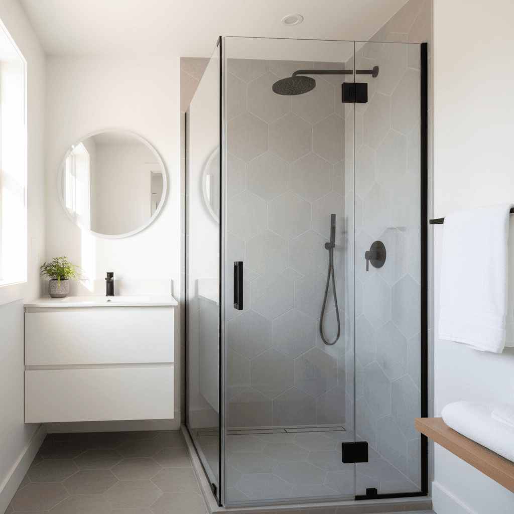 Renovated Vancouver bathroom with walk-in shower